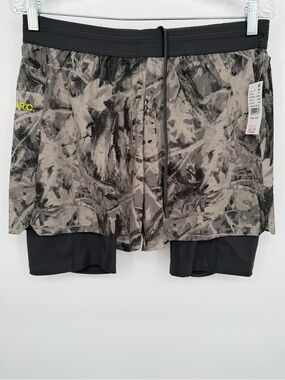 Men's Athletic 2-in-1 Shorts in Gray Camo